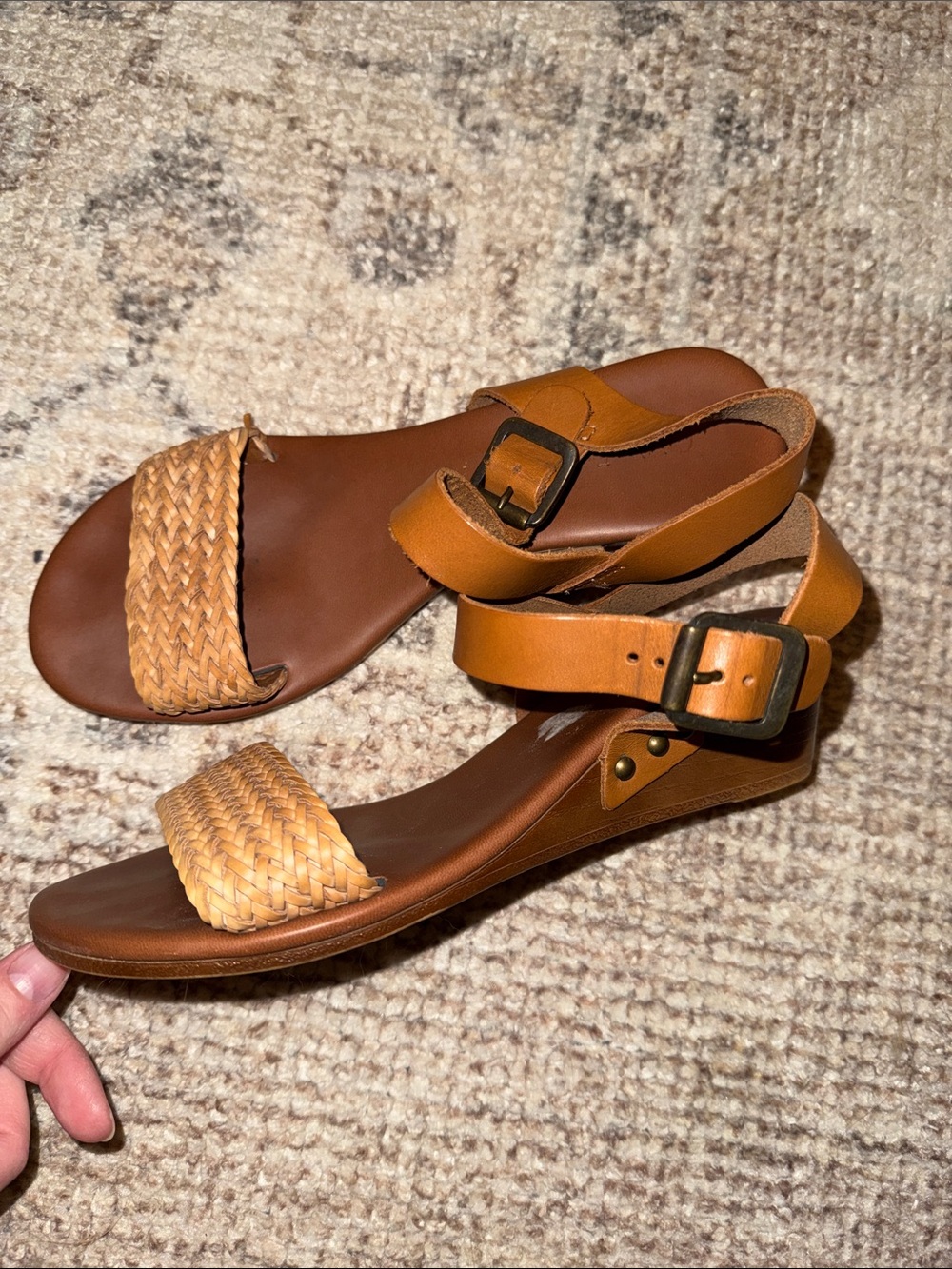 Leather Cristina Francini wedge sandals